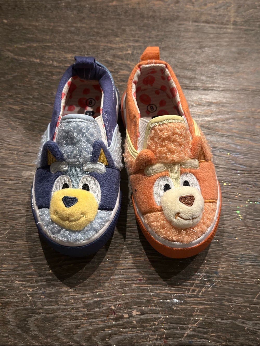 Bluey Plush Slip-On Sneakers in Blue and Orange